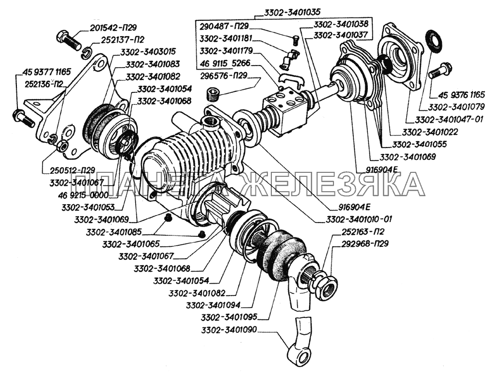 Механизм рулевого управления (для автомобилей без гидроусилителя руля) ГАЗ-2705 (дв. УМЗ-4215)